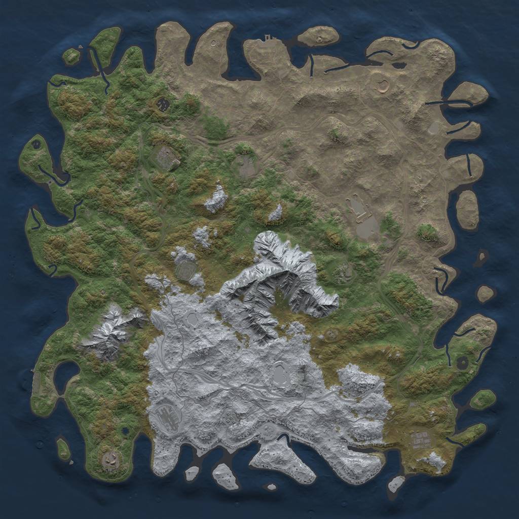Rust Map: Procedural Map, Size: 6000, Seed: 111832, 20 Monuments