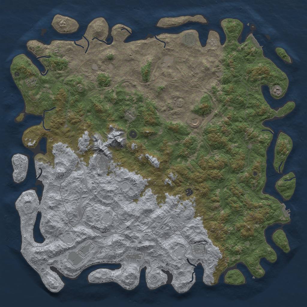 Rust Map: Procedural Map, Size: 6000, Seed: 88756, 20 Monuments