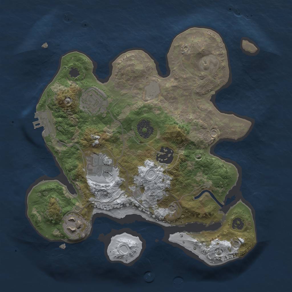 Rust Map: Procedural Map, Size: 2500, Seed: 365123, 11 Monuments
