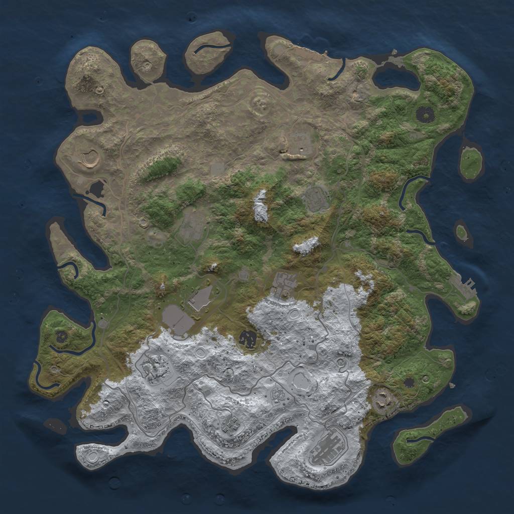 Rust Map: Procedural Map, Size: 4250, Seed: 4280, 20 Monuments