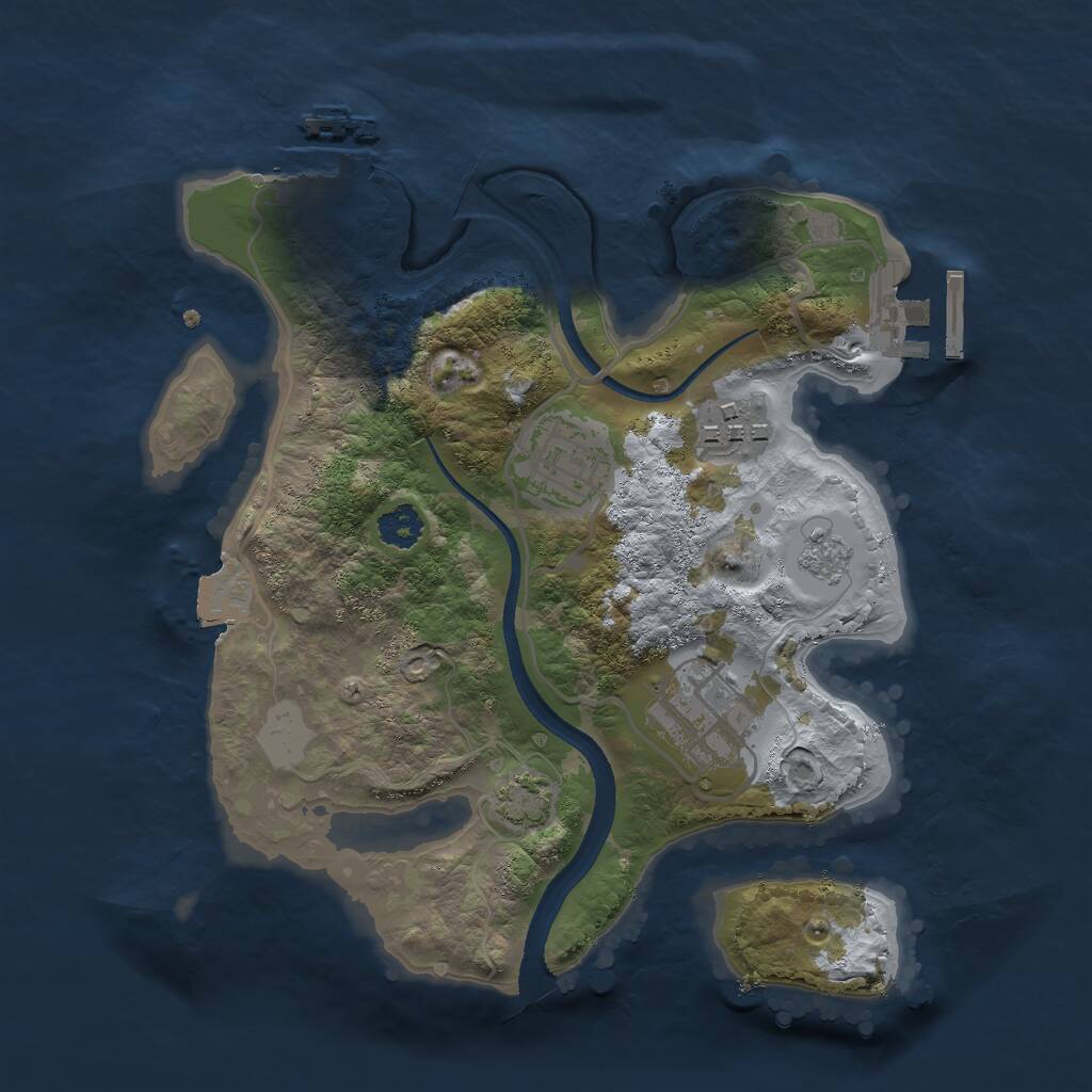 Rust Map: Procedural Map, Size: 2500, Seed: 212393, 8 Monuments