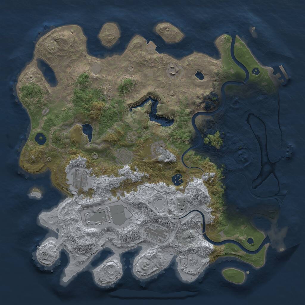 Rust Map: Procedural Map, Size: 4000, Seed: 1416458422, 15 Monuments