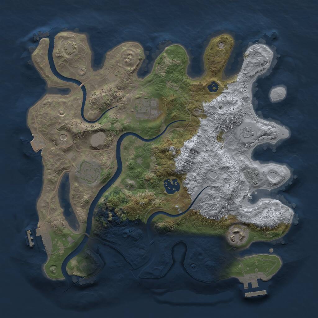 Rust Map: Procedural Map, Size: 3000, Seed: 50316329, 11 Monuments