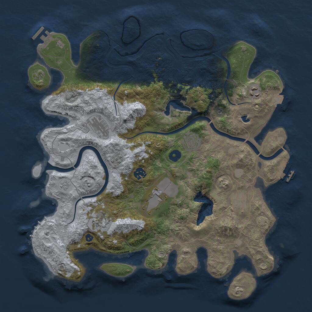 Rust Map: Procedural Map, Size: 4000, Seed: 502940592, 14 Monuments