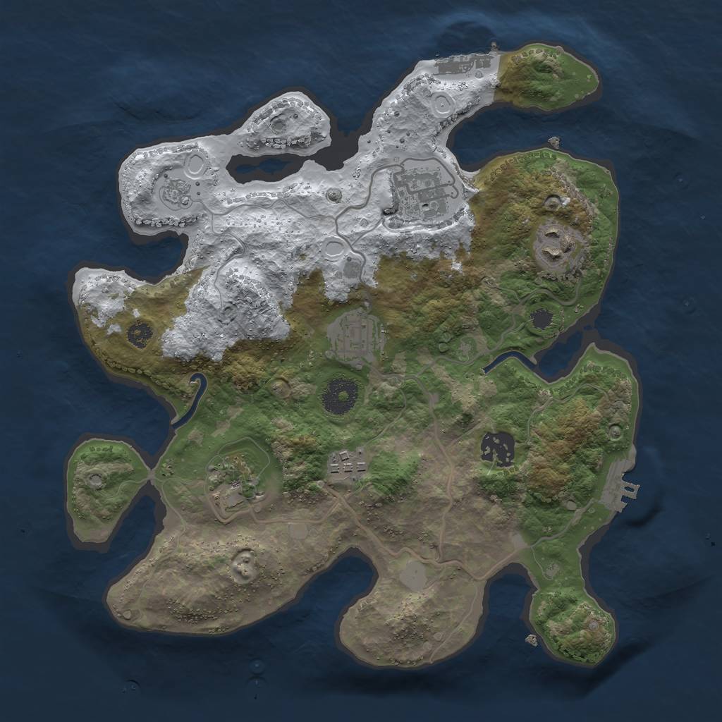 Rust Map: Procedural Map, Size: 3000, Seed: 257316, 14 Monuments