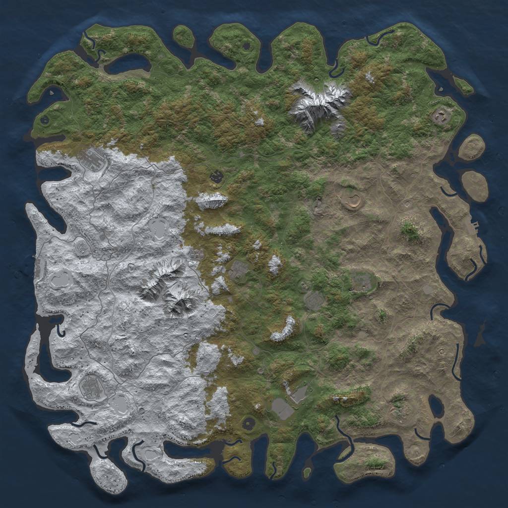 Rust Map: Procedural Map, Size: 5999, Seed: 437705, 20 Monuments