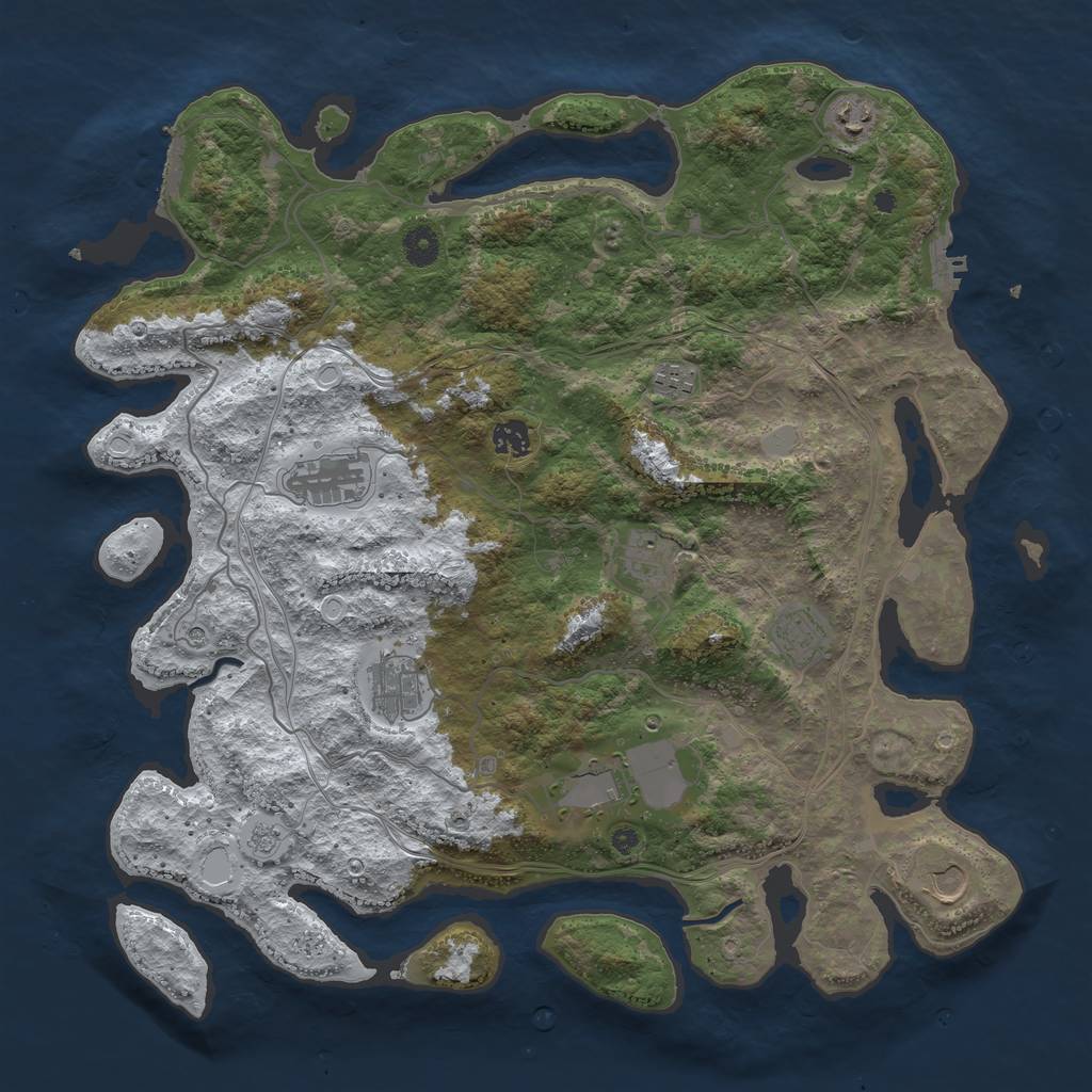 Rust Map: Procedural Map, Size: 4250, Seed: 1468138386, 18 Monuments