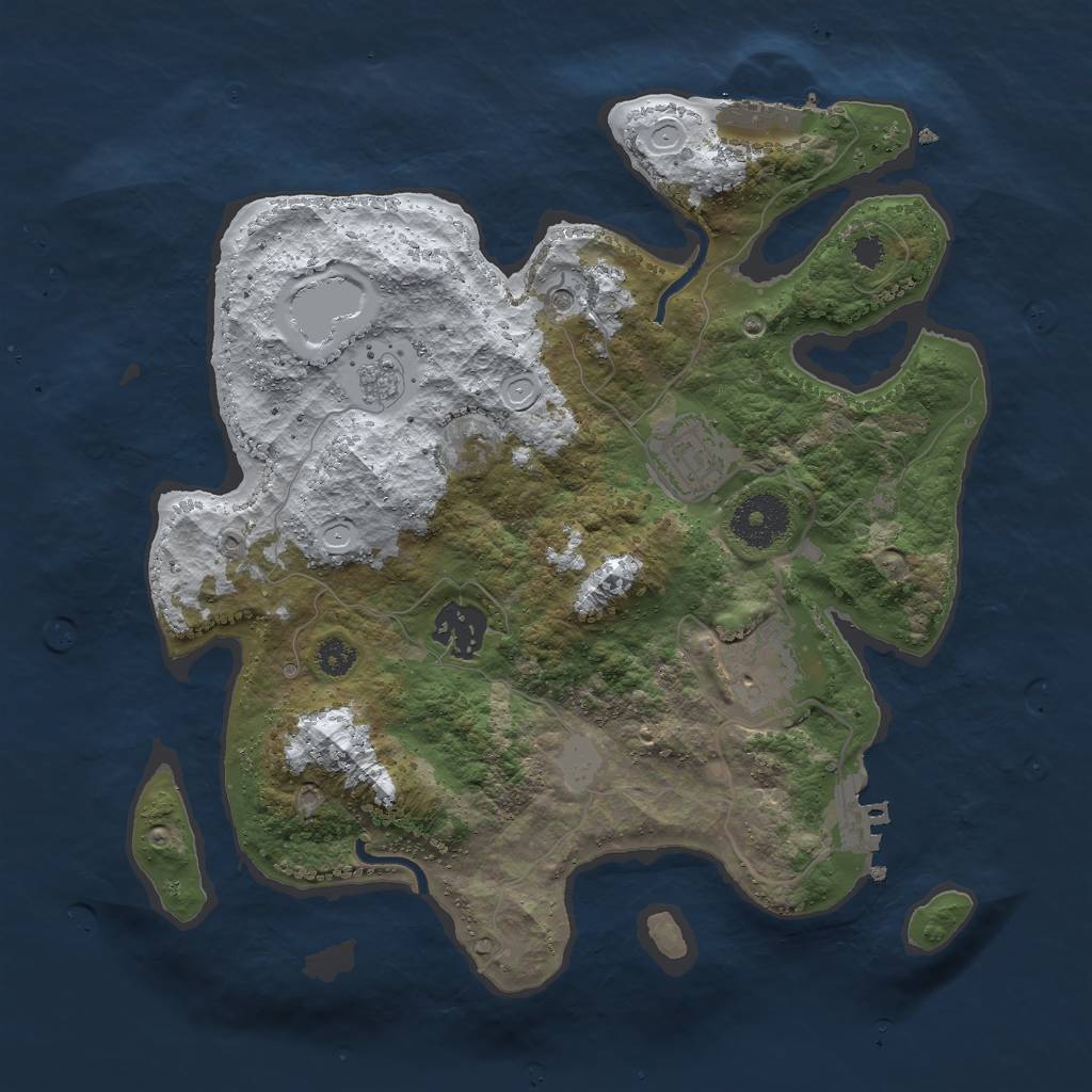 Rust Map: Procedural Map, Size: 3000, Seed: 706278320, 12 Monuments
