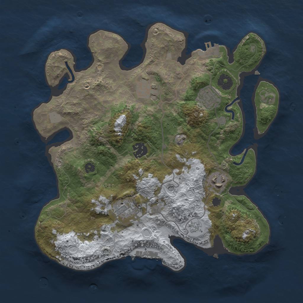 Rust Map: Procedural Map, Size: 3000, Seed: 78362, 14 Monuments