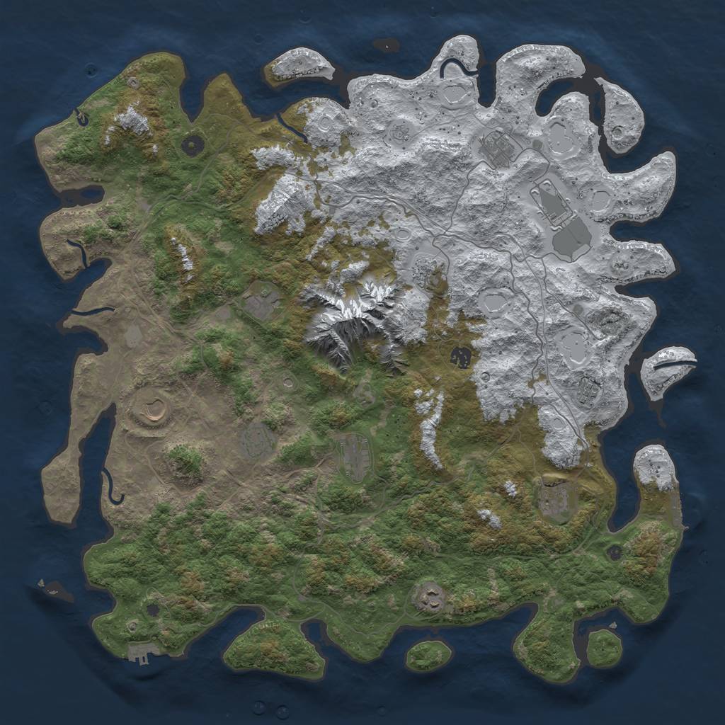 Rust Map: Procedural Map, Size: 5000, Seed: 627642636, 20 Monuments