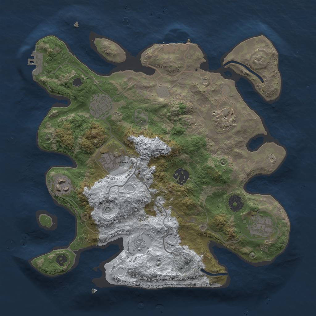 Rust Map: Procedural Map, Size: 3000, Seed: 1475794455, 15 Monuments