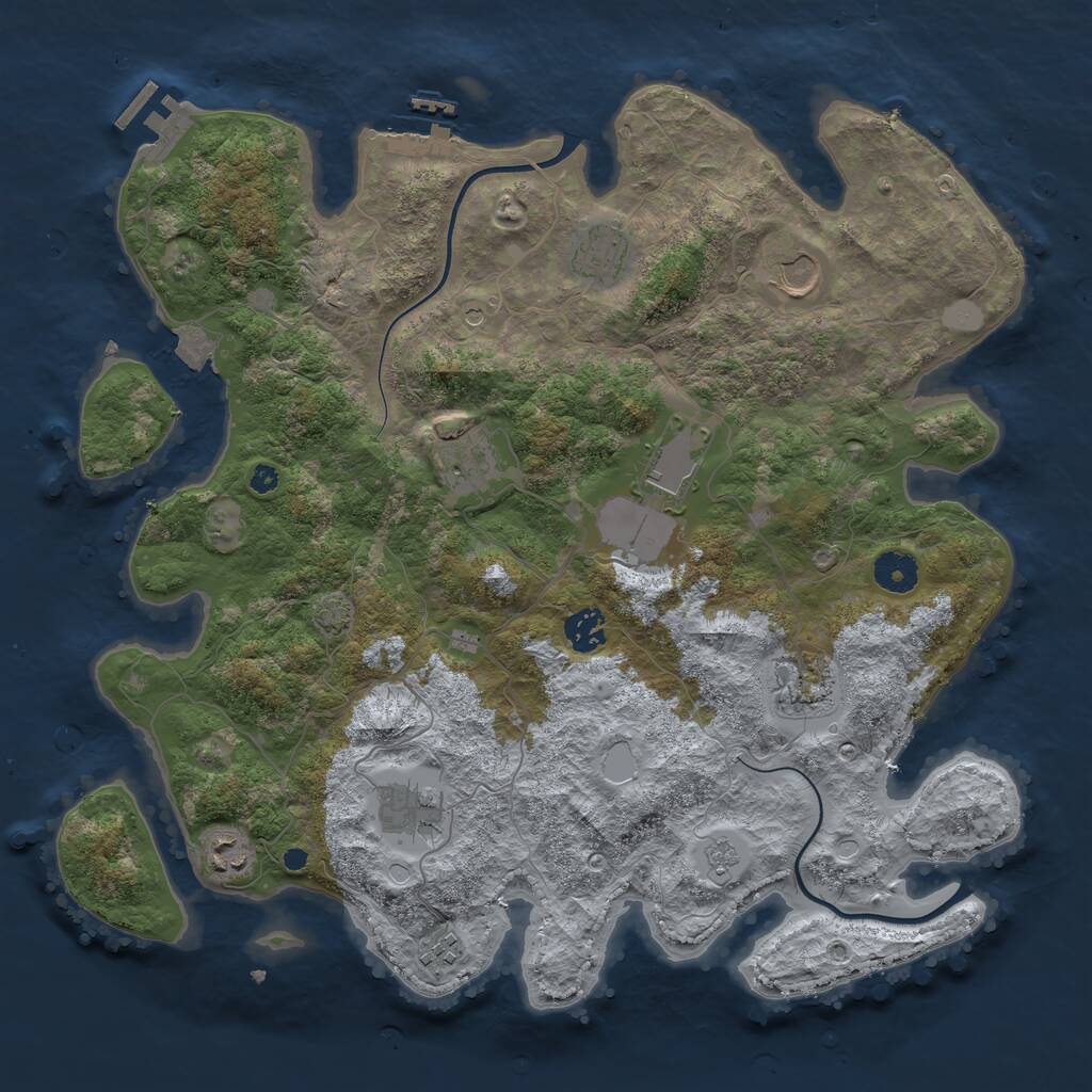 Rust Map: Procedural Map, Size: 3850, Seed: 25011580, 15 Monuments