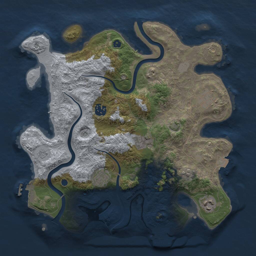 Rust Map: Procedural Map, Size: 3200, Seed: 254993048, 12 Monuments