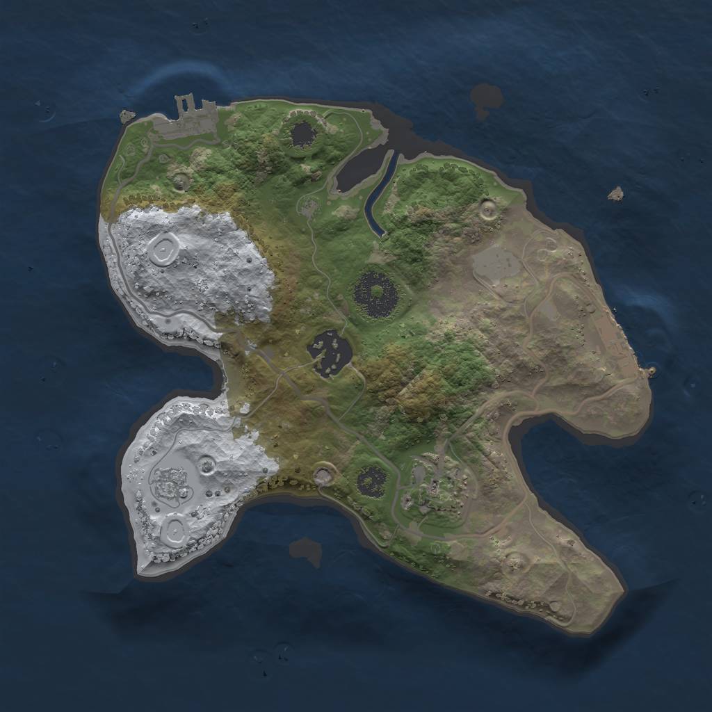 Rust Map: Procedural Map, Size: 2400, Seed: 22175, 10 Monuments