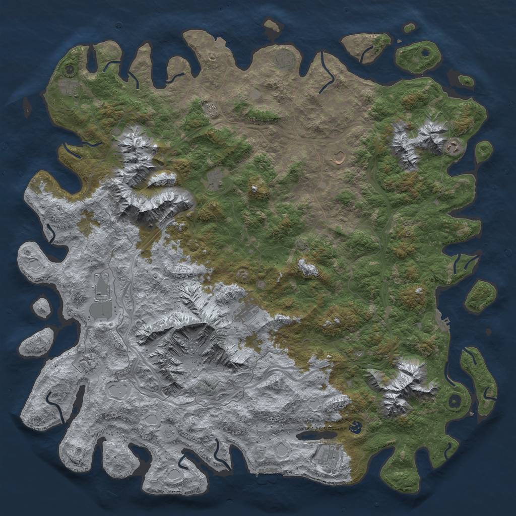 Rust Map: Procedural Map, Size: 6000, Seed: 1621217366, 19 Monuments