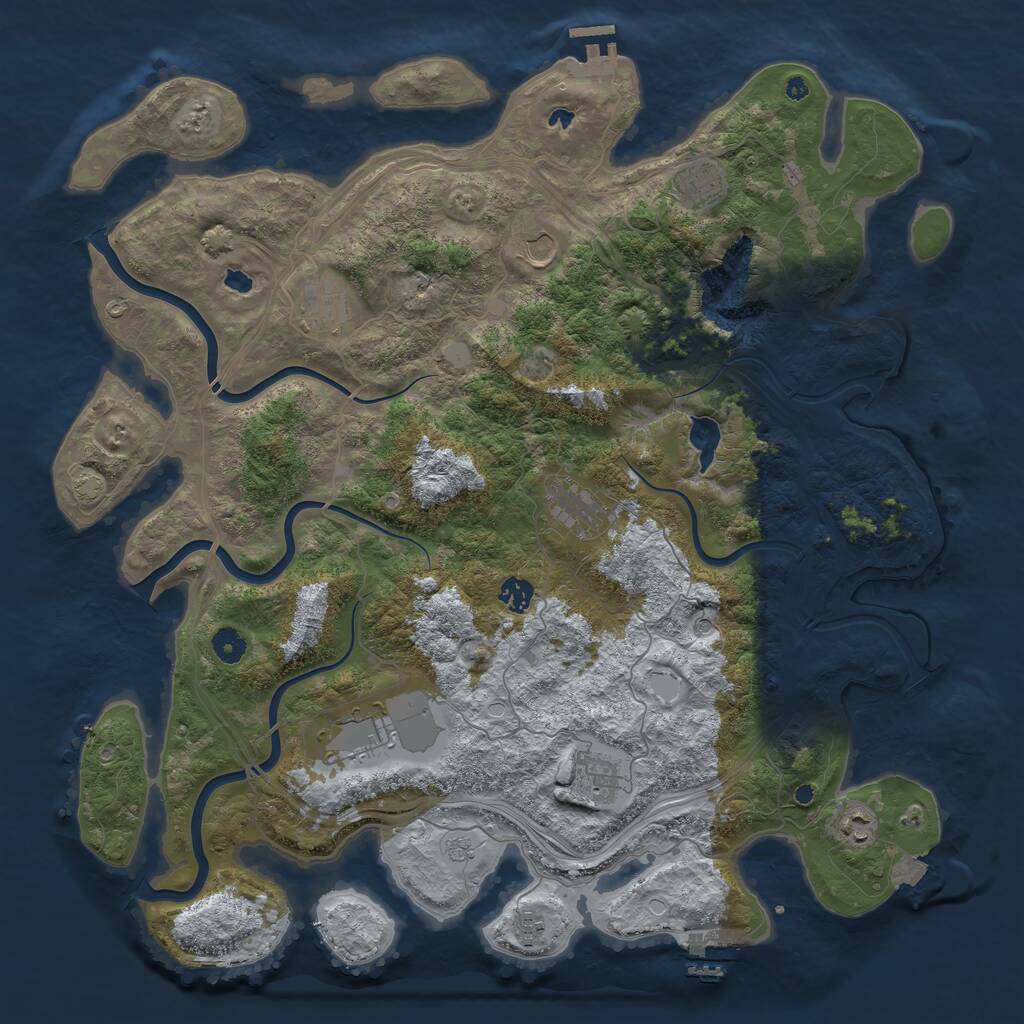 Rust Map: Procedural Map, Size: 4500, Seed: 4138163, 15 Monuments