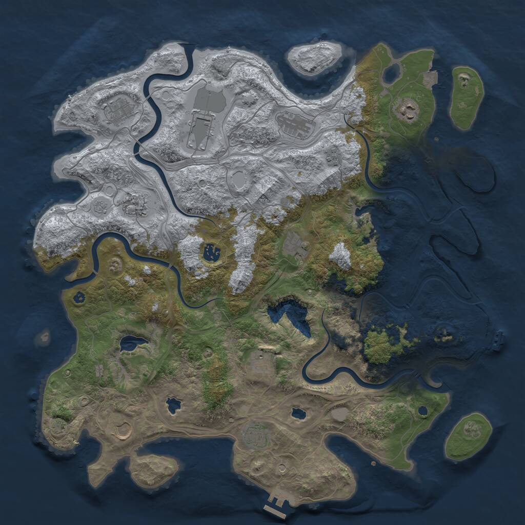 Rust Map: Procedural Map, Size: 4500, Seed: 7198, 17 Monuments