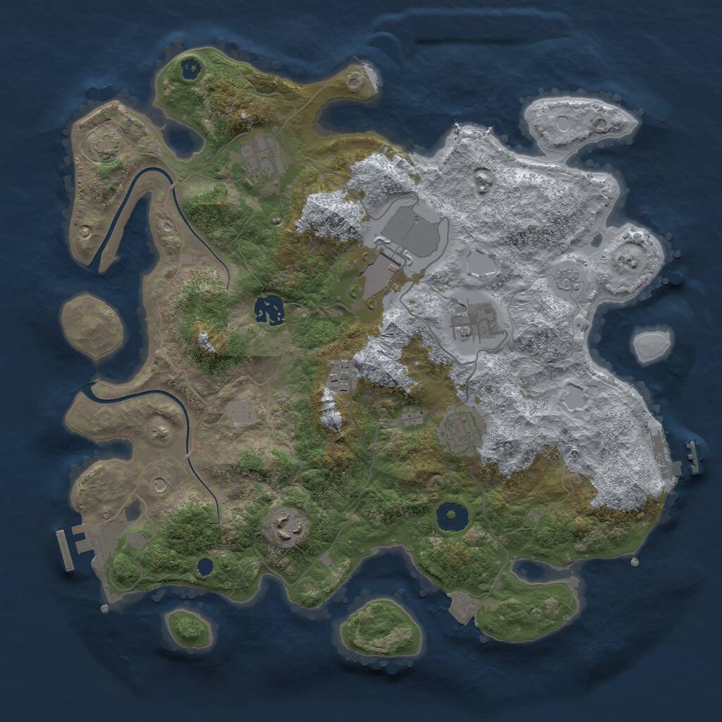 Rust Map: Procedural Map, Size: 3500, Seed: 708, 13 Monuments