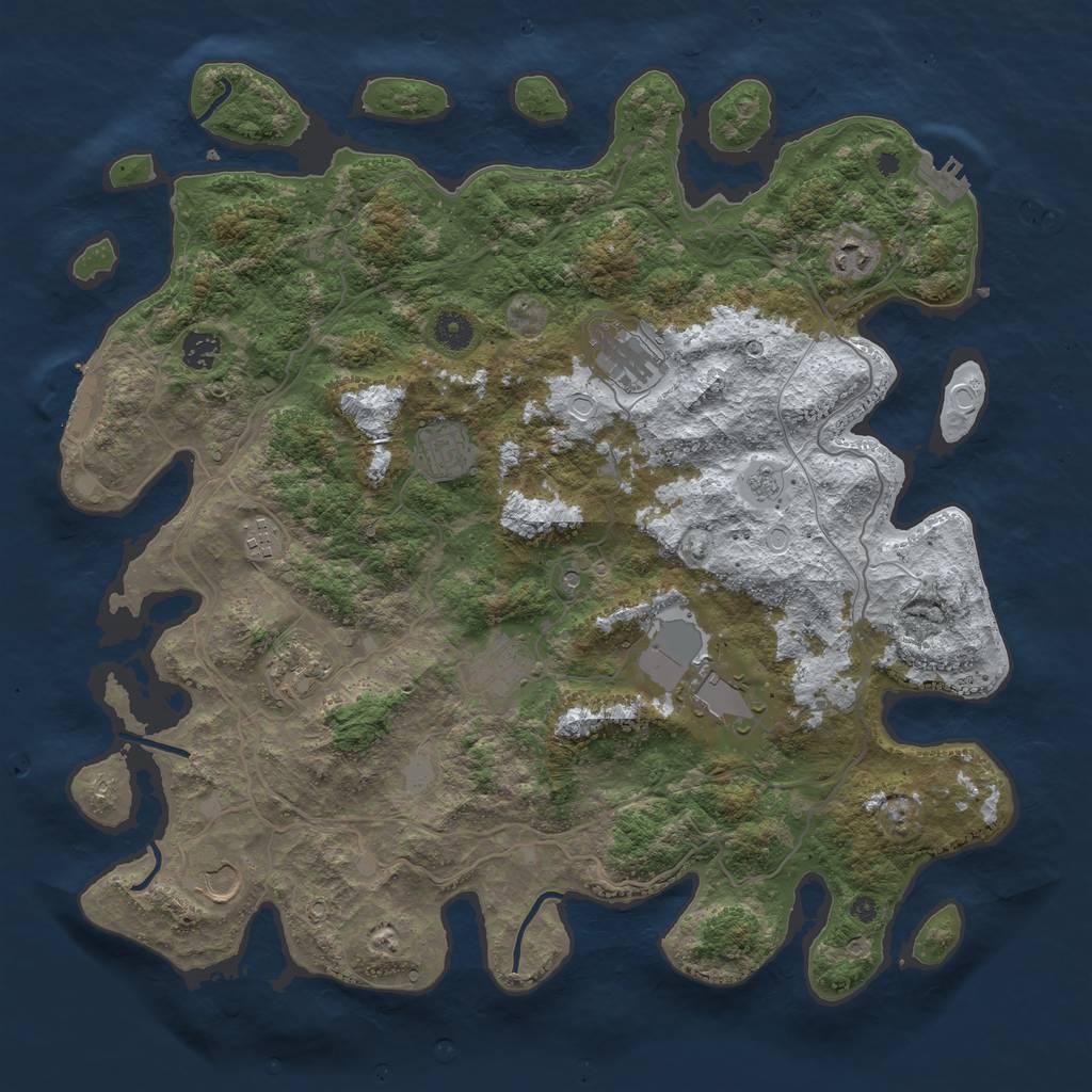 Rust Map: Procedural Map, Size: 4250, Seed: 16522, 18 Monuments