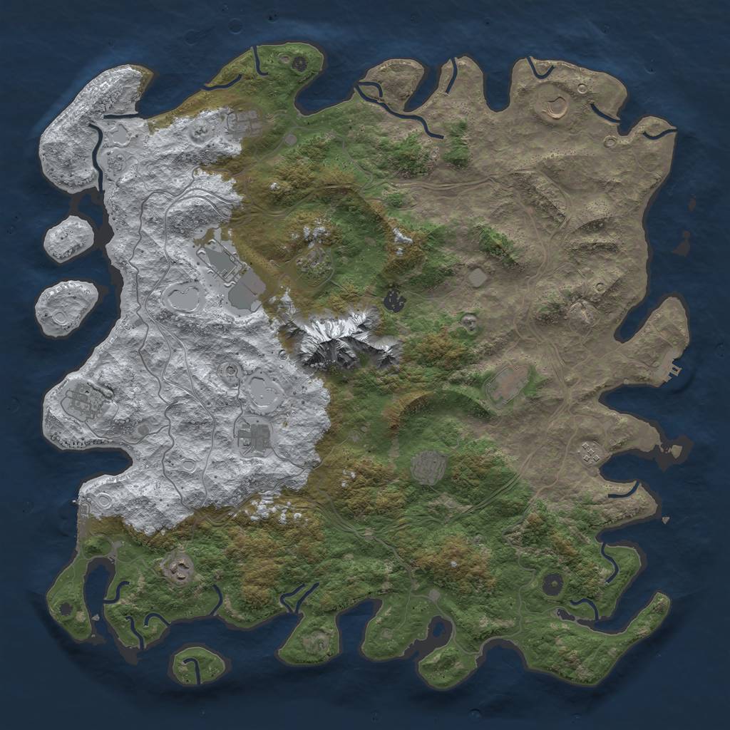 Rust Map: Procedural Map, Size: 5000, Seed: 1378812939, 20 Monuments