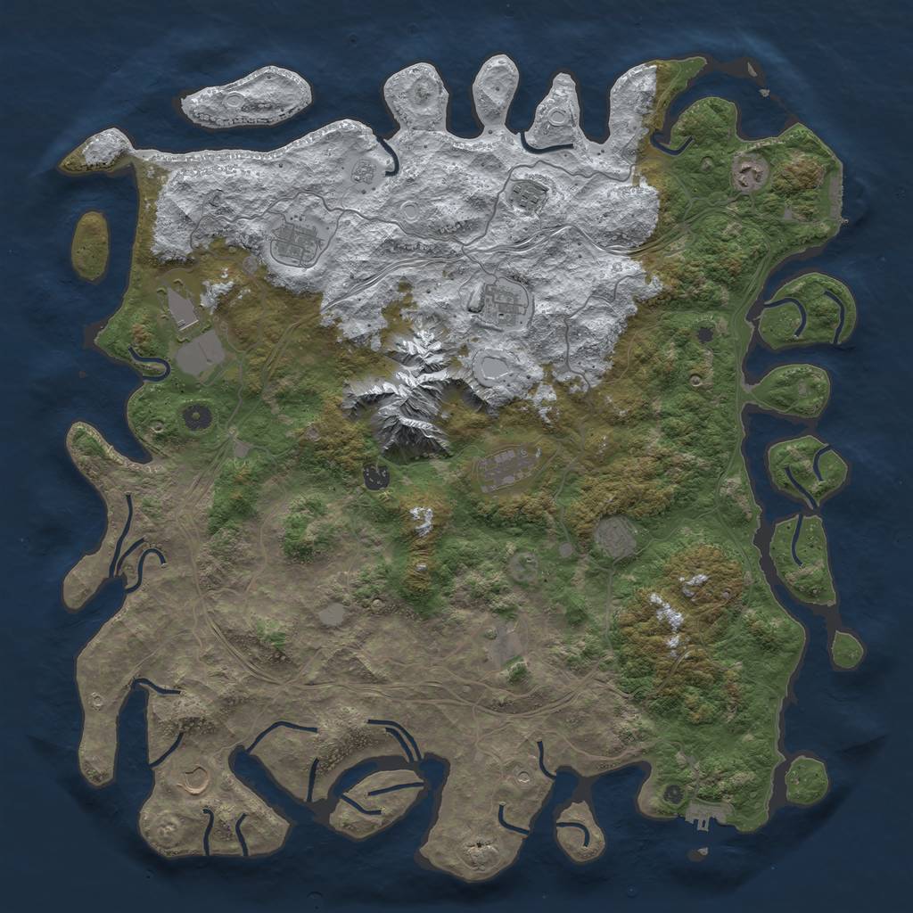 Rust Map: Procedural Map, Size: 5000, Seed: 233, 19 Monuments