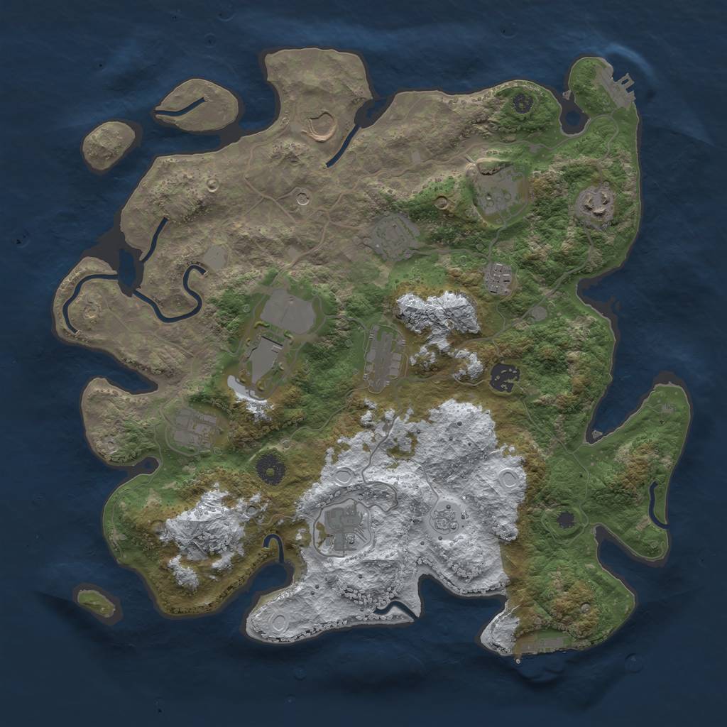 Rust Map: Procedural Map, Size: 3700, Seed: 6889, 19 Monuments