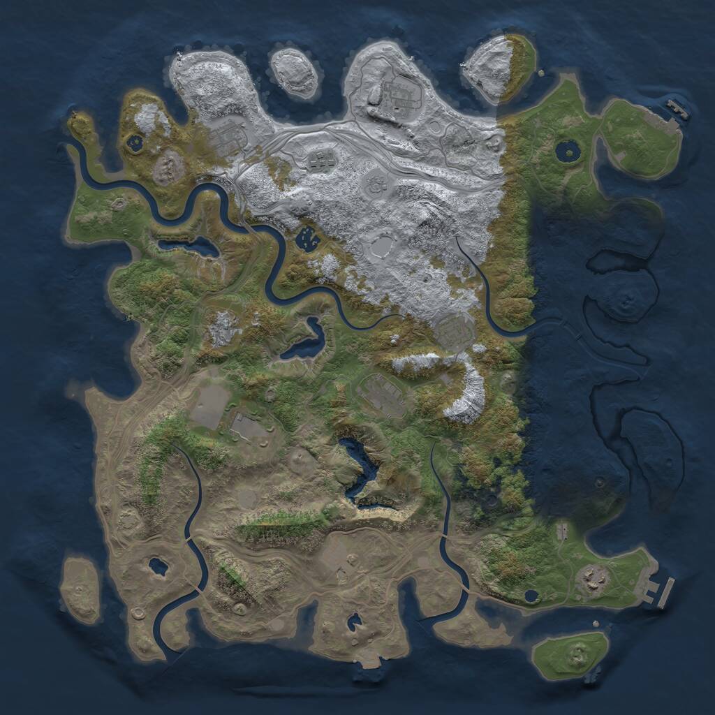 Rust Map: Procedural Map, Size: 4500, Seed: 3445569, 16 Monuments