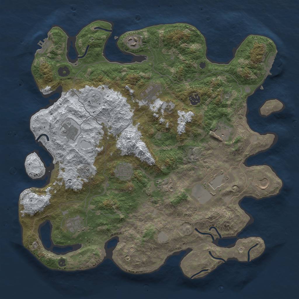 Rust Map: Procedural Map, Size: 4000, Seed: 648232, 20 Monuments