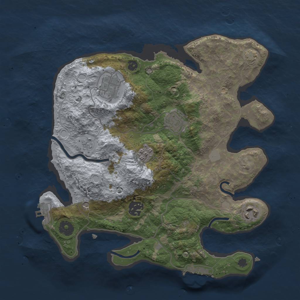 Rust Map: Procedural Map, Size: 3000, Seed: 1139, 13 Monuments