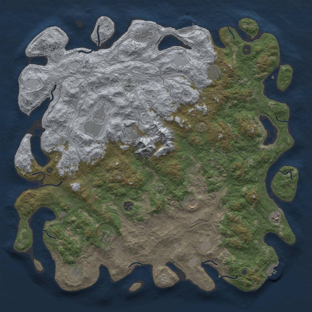 Rust Map: Procedural Map, Size: 5000, Seed: 1943718944, 20 Monuments