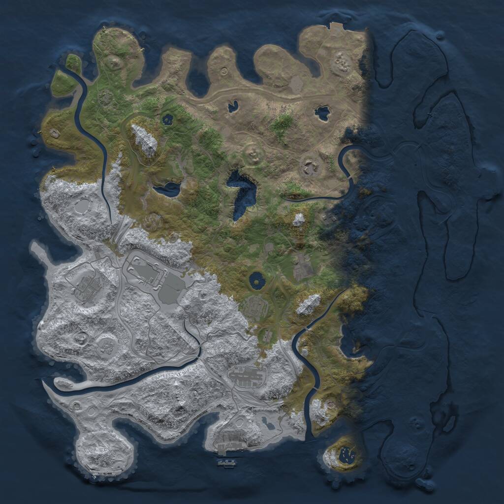 Rust Map: Procedural Map, Size: 4500, Seed: 4939901, 14 Monuments