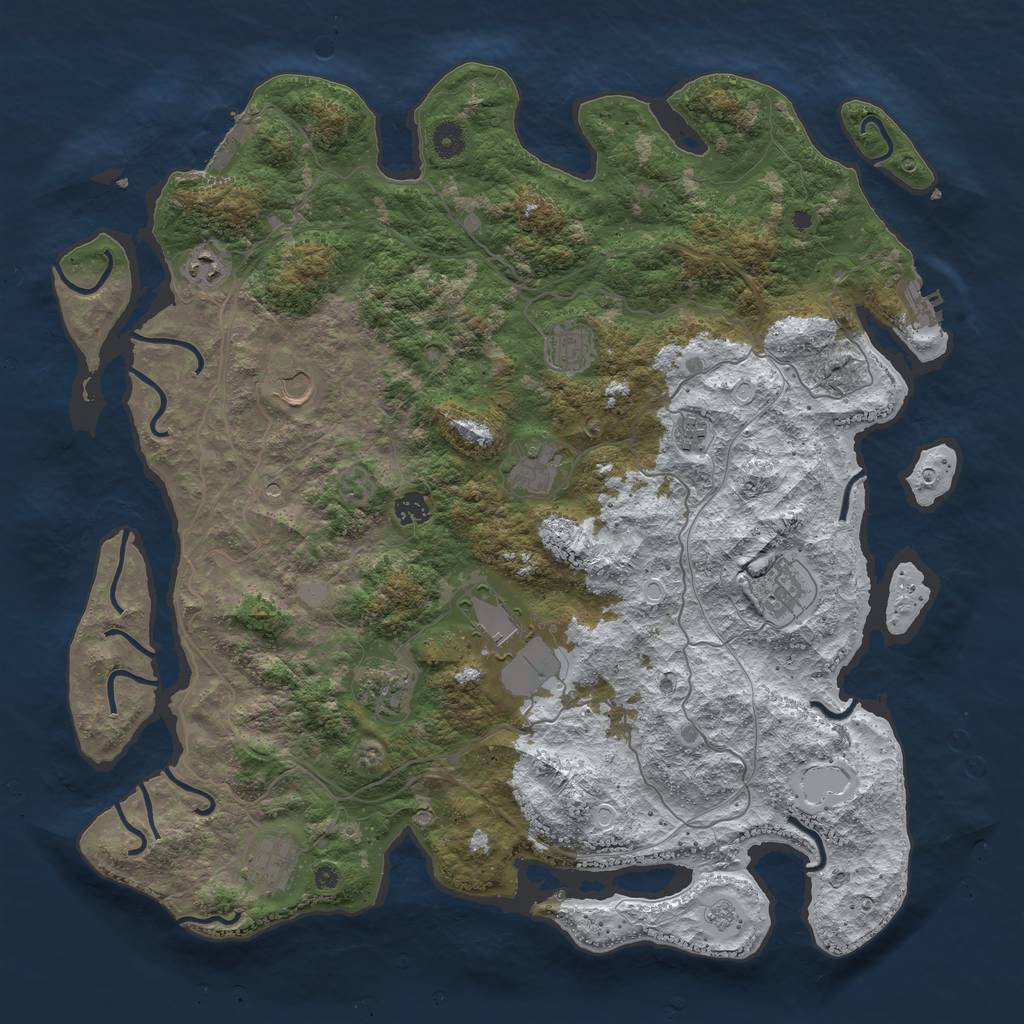 Rust Map: Procedural Map, Size: 4500, Seed: 4907196, 19 Monuments