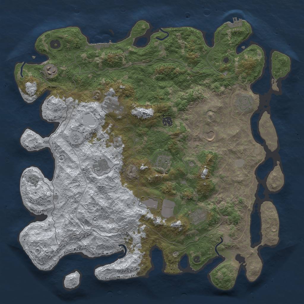 Rust Map: Procedural Map, Size: 4500, Seed: 2871216, 19 Monuments