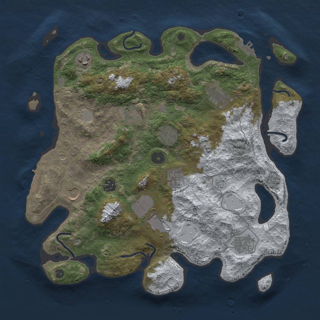 Rust Map: Procedural Map, Size: 3750, Seed: 453712, 19 Monuments