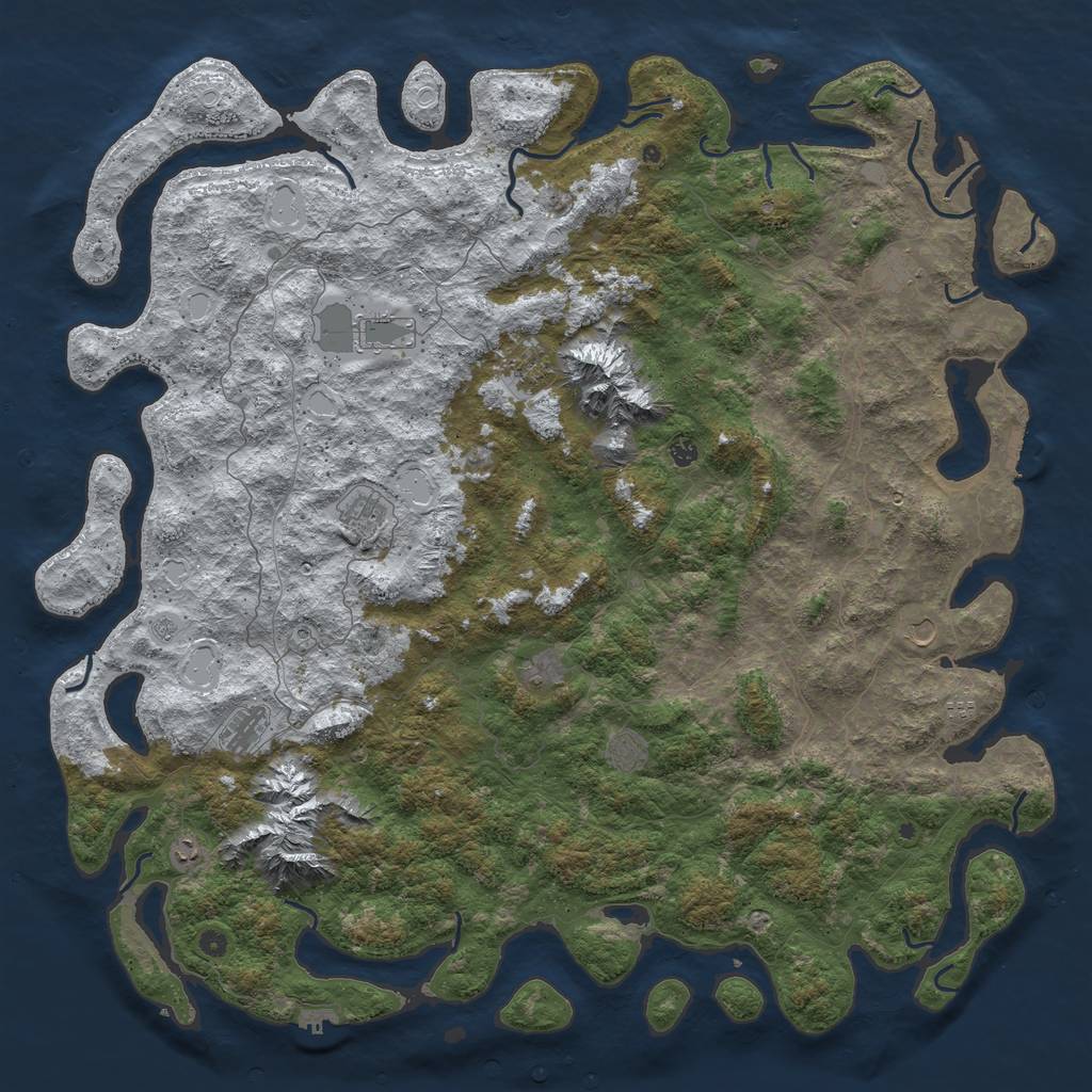 Rust Map: Procedural Map, Size: 6000, Seed: 74354255, 20 Monuments