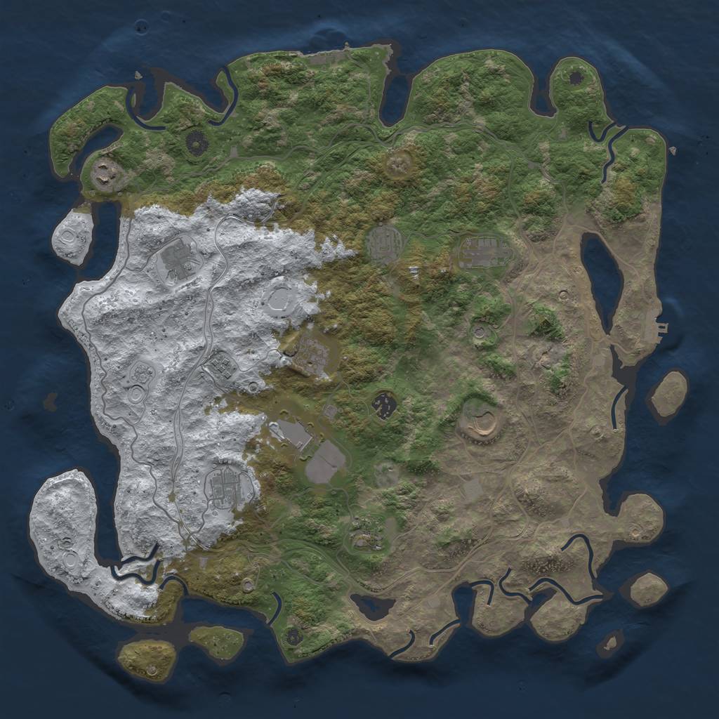 Rust Map: Procedural Map, Size: 4500, Seed: 3401648, 20 Monuments