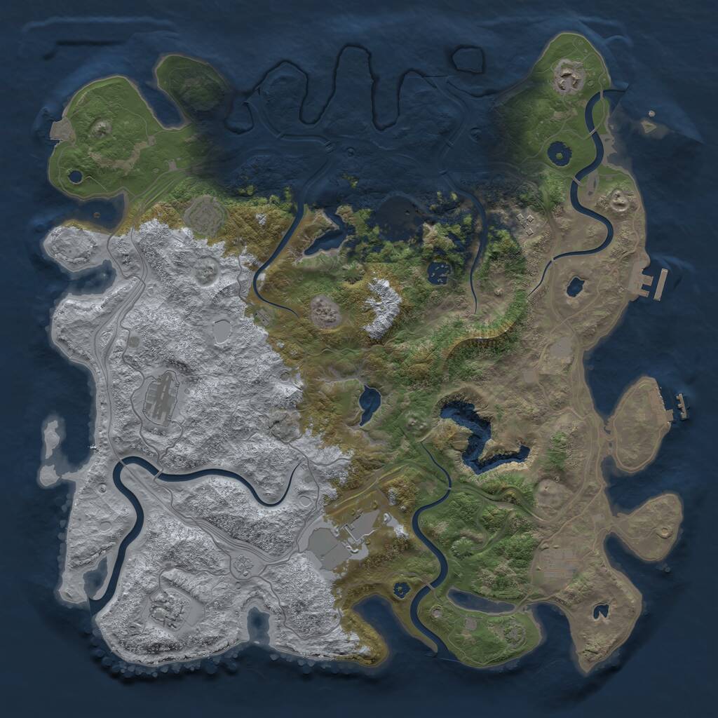 Rust Map: Procedural Map, Size: 4500, Seed: 2991586, 15 Monuments
