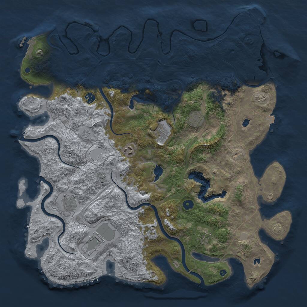 Rust Map: Procedural Map, Size: 4500, Seed: 2991586, 14 Monuments
