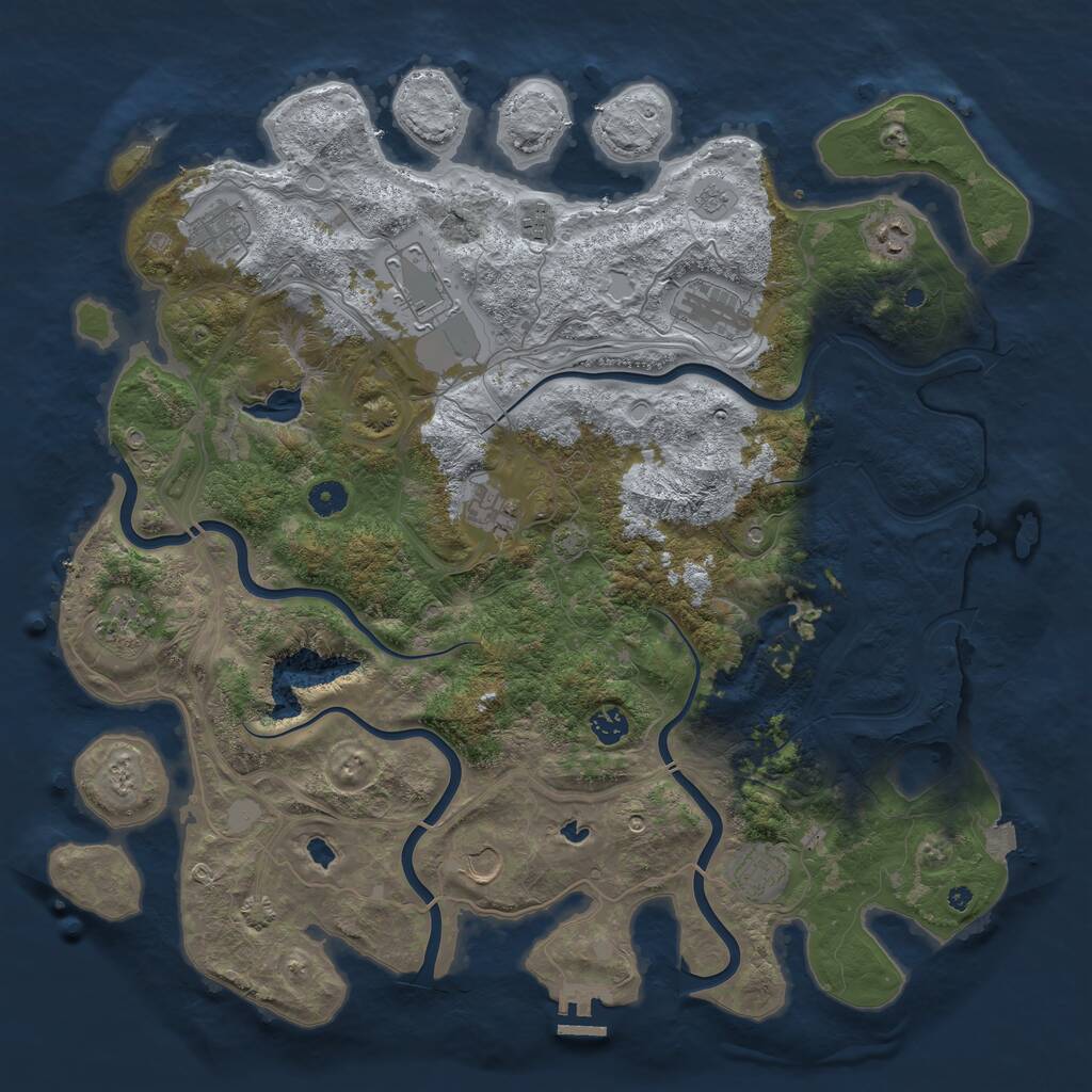 Rust Map: Procedural Map, Size: 4500, Seed: 4228969, 15 Monuments