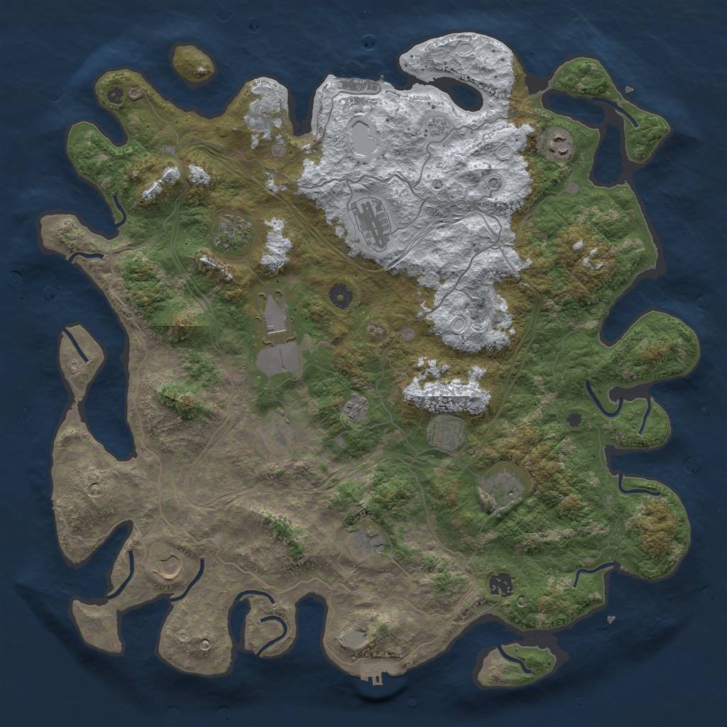 Rust Map: Procedural Map, Size: 4500, Seed: 5206310, 20 Monuments
