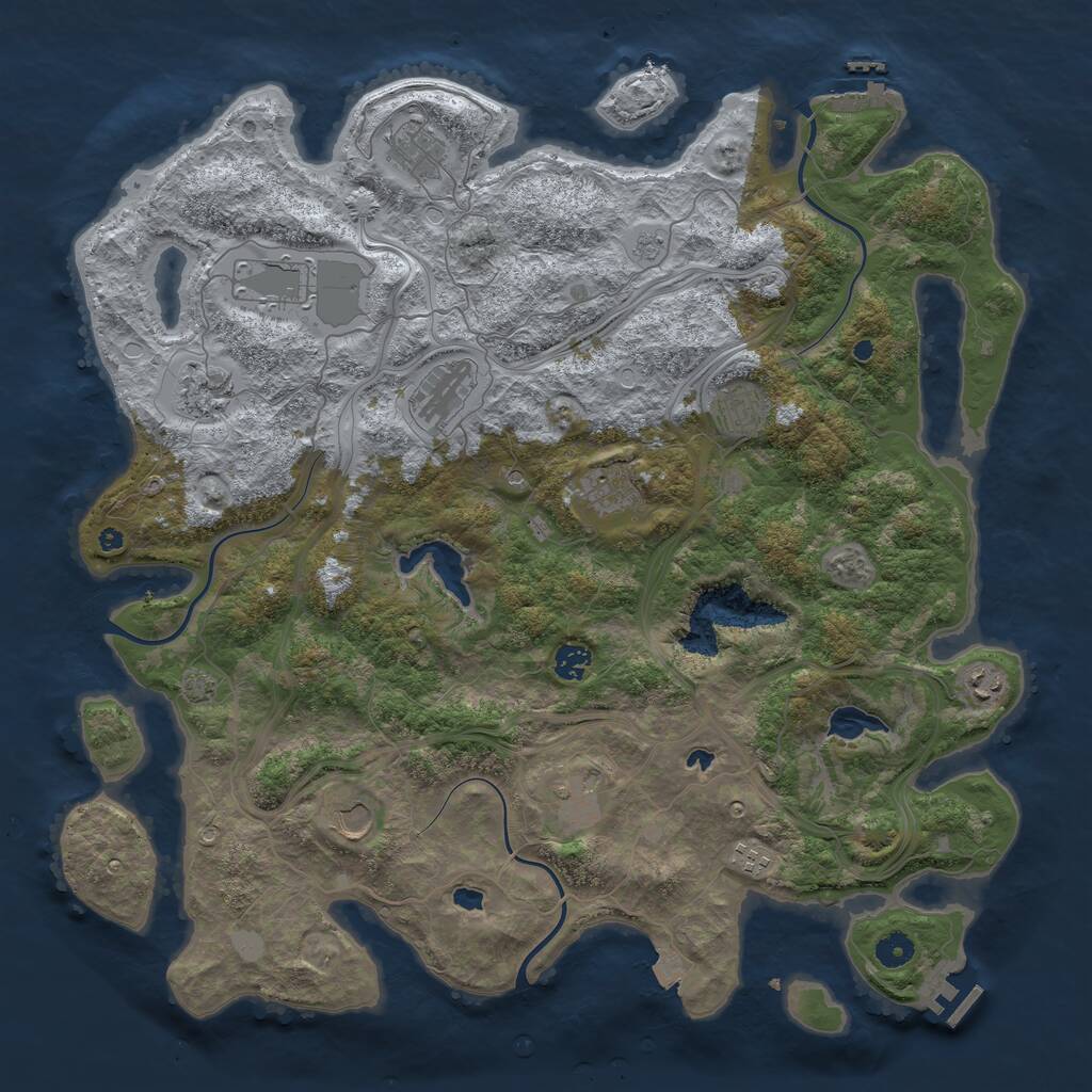 Rust Map: Procedural Map, Size: 4500, Seed: 1557789, 17 Monuments