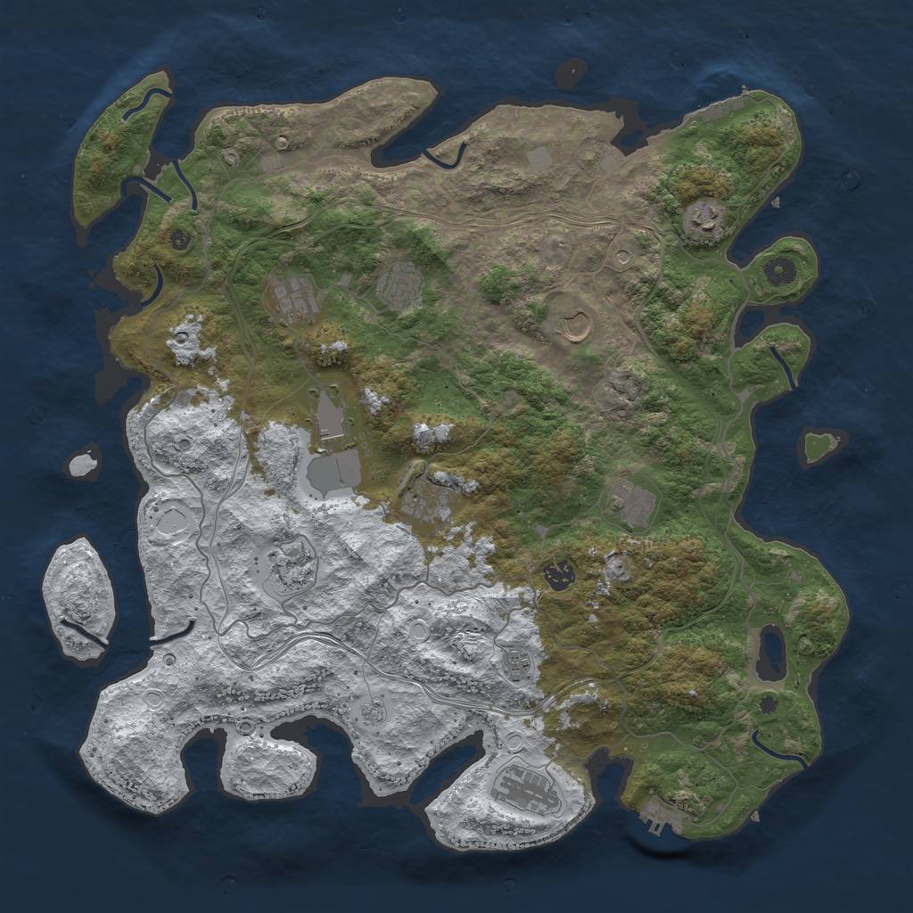 Rust Map: Procedural Map, Size: 4500, Seed: 5912505, 20 Monuments