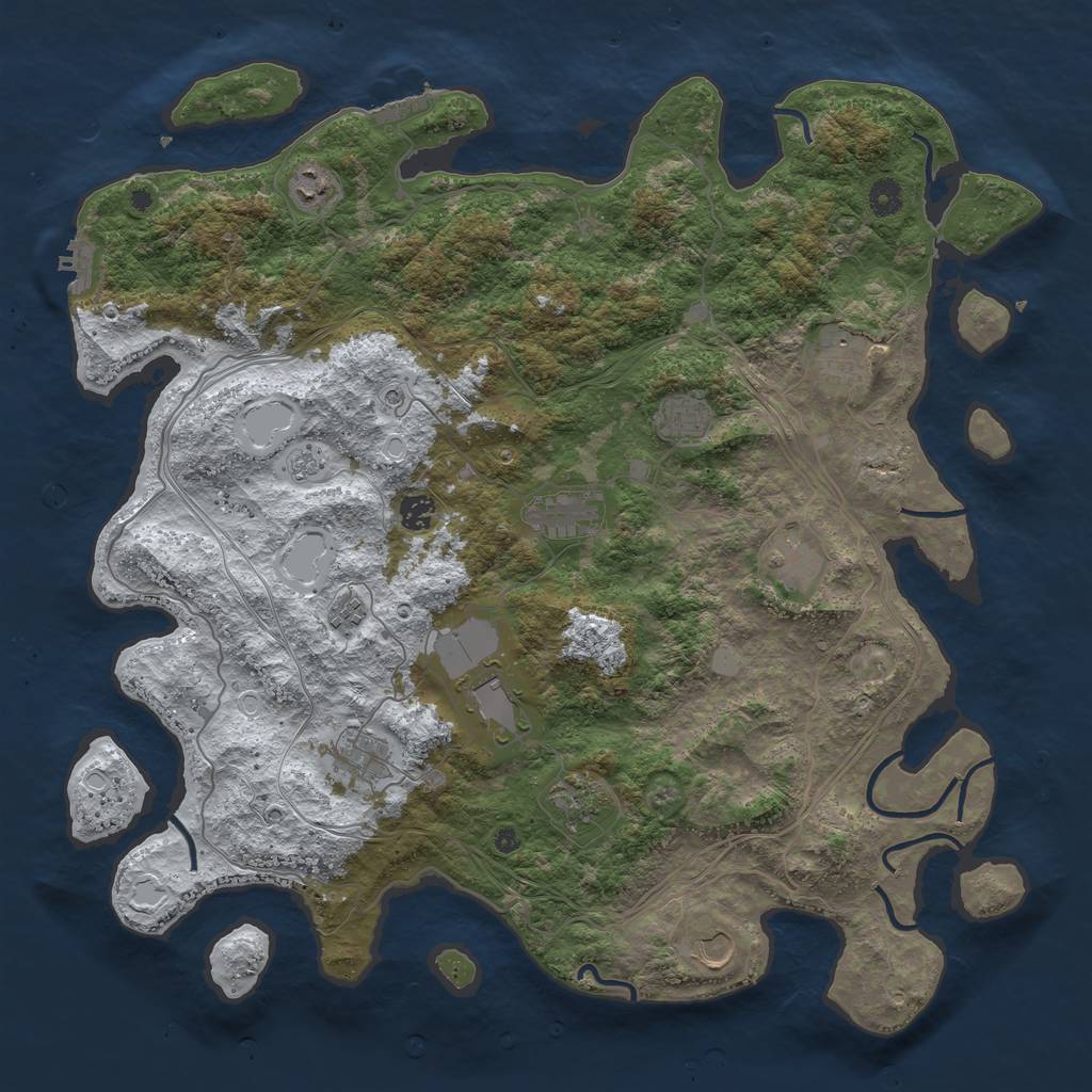 Rust Map: Procedural Map, Size: 4500, Seed: 233231, 20 Monuments