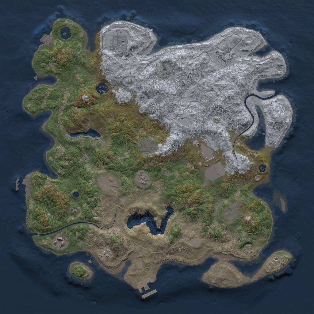 Rust Map: Procedural Map, Size: 4000, Seed: 161809, 15 Monuments