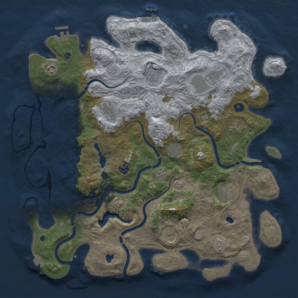 Rust Map: Procedural Map, Size: 4500, Seed: 1783022, 16 Monuments