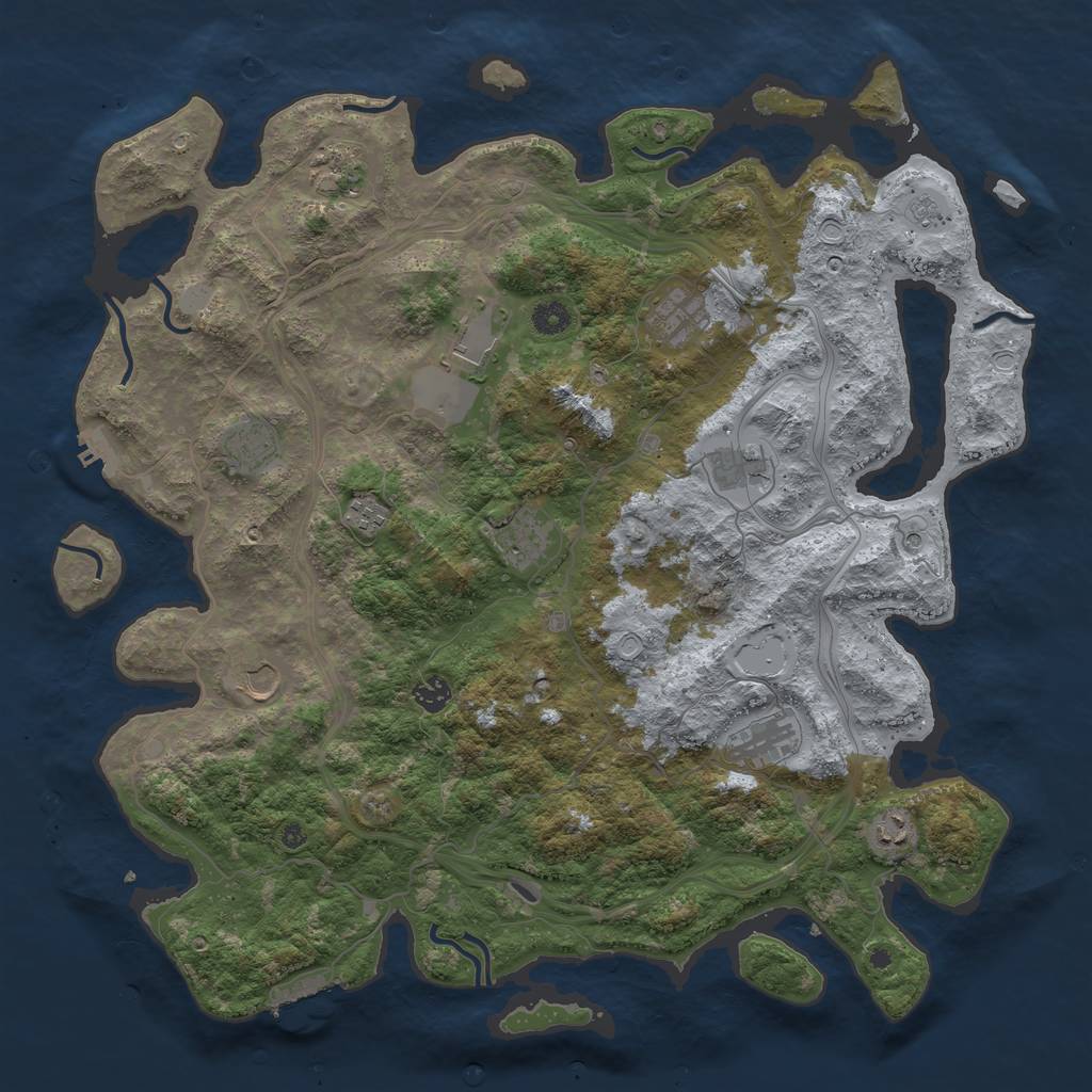 Rust Map: Procedural Map, Size: 4500, Seed: 4266820, 20 Monuments