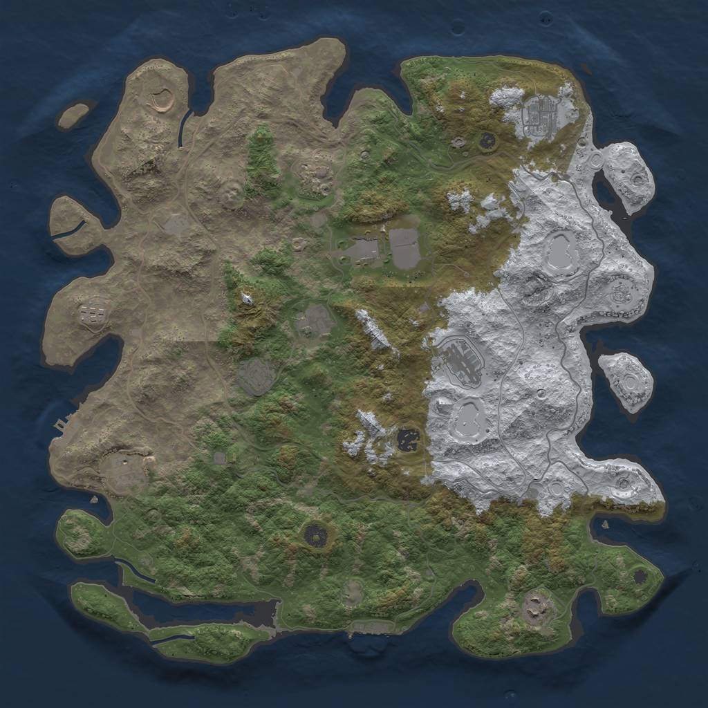 Rust Map: Procedural Map, Size: 4500, Seed: 4746210, 20 Monuments