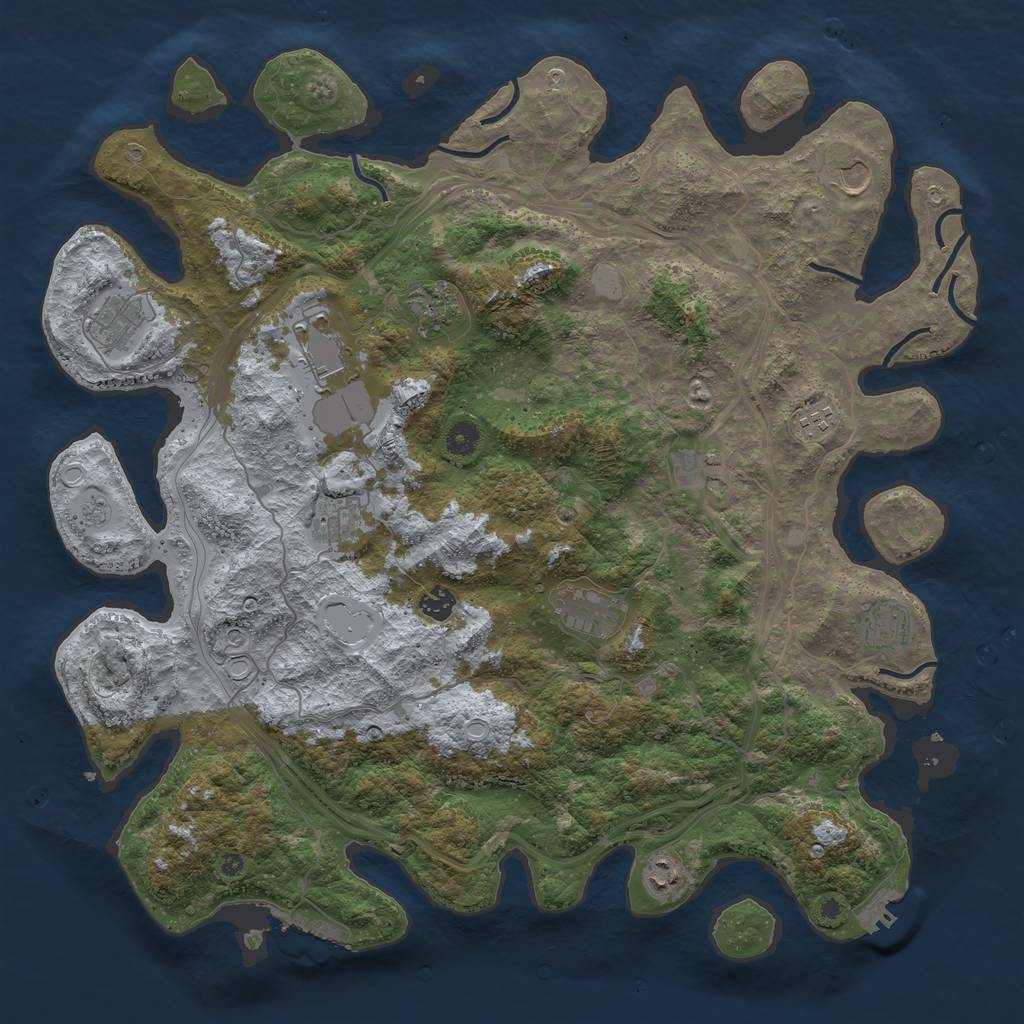 Rust Map: Procedural Map, Size: 4500, Seed: 2691059, 20 Monuments