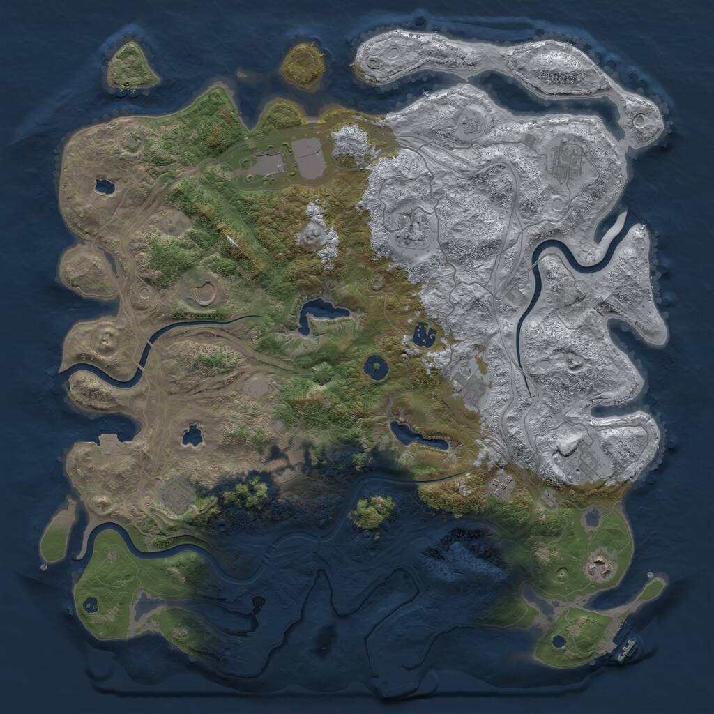 Rust Map: Procedural Map, Size: 4500, Seed: 412513, 17 Monuments