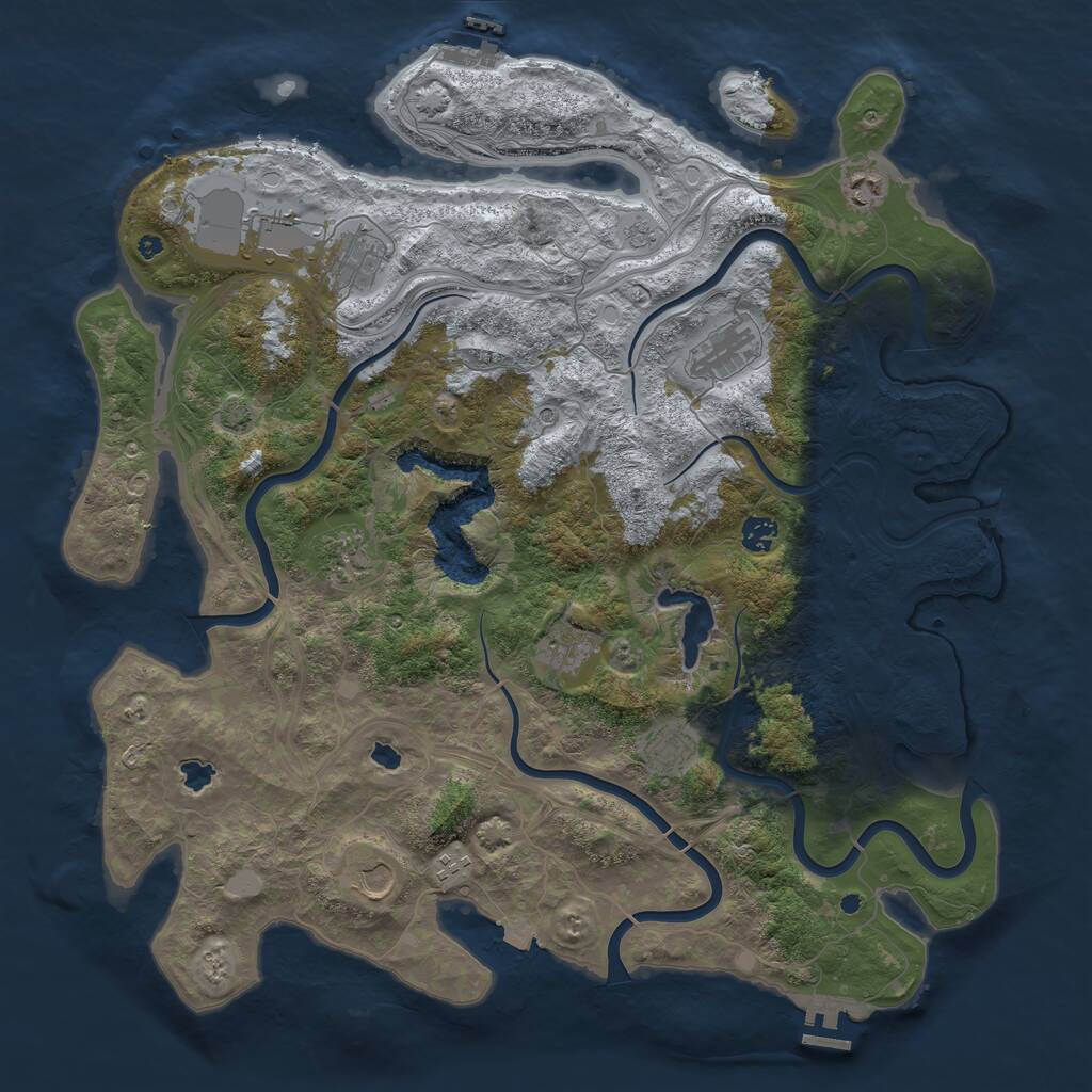 Rust Map: Procedural Map, Size: 4500, Seed: 2510954, 16 Monuments